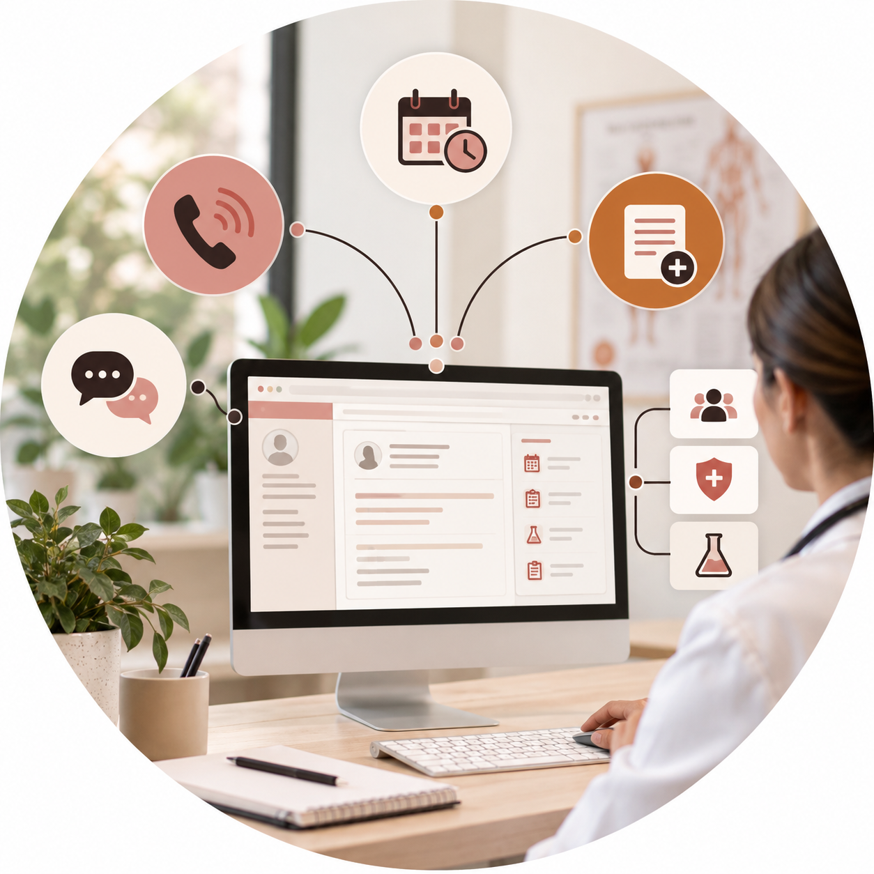 AI connected directly to practice EHR and scheduling systems