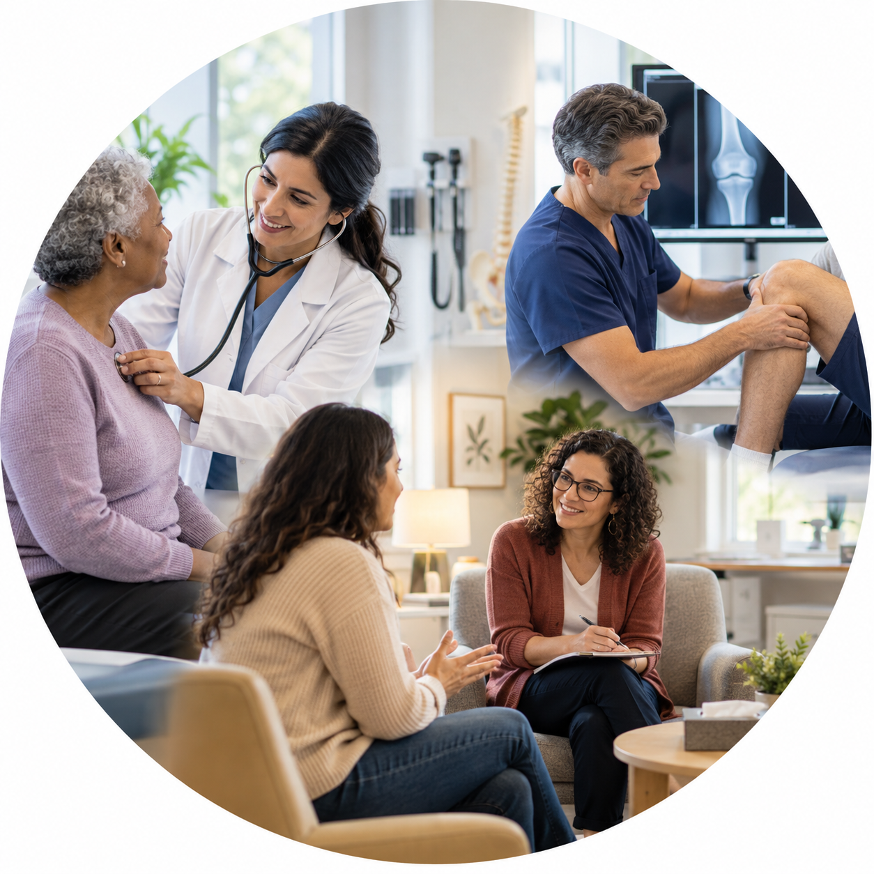 Care team supporting patients across primary care, orthopedics, and behavioral health